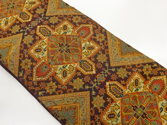 JAPANESE NAGOYA OBI / WOVEN FLOWER CREST